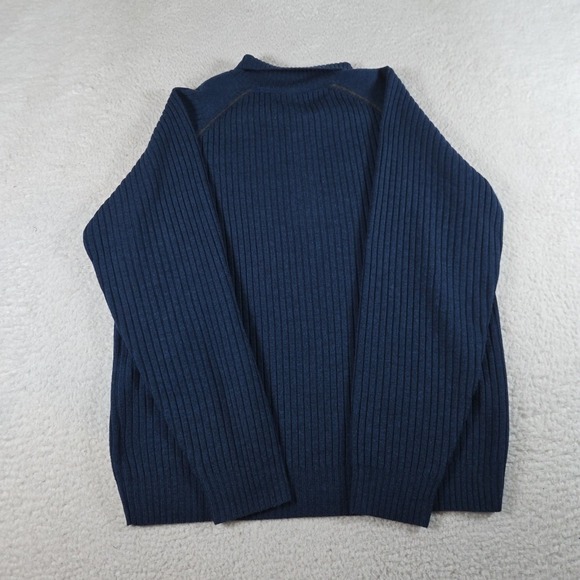 Eddie Bauer Mens Size M Blue 100% Italian Merino Wool 6 Button Pullover Sweater - Picture 6 of 7